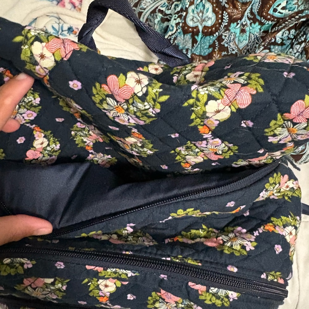 Vera Bradley Floral Laptop Bag - Navy and Multicolor